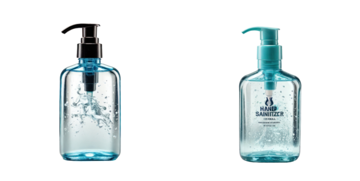 set of handsanitizer isolated on transparent background