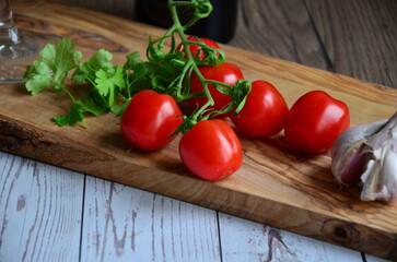 fresh tomatoes and herbs