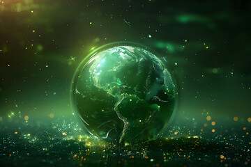 World environment and earth day concept with green globe