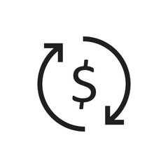 Money Exchange Convert Icon flat simple illustration on white background..eps