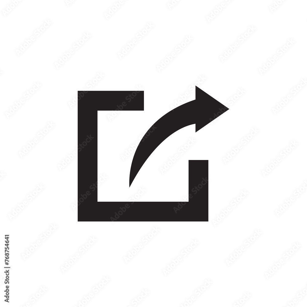 Poster share icon. share icon with square and arrow simple flat trendy style illustration on white backgrou