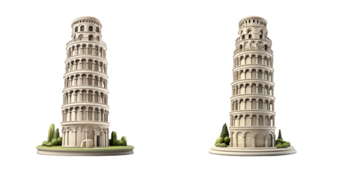 set of pisa isolated on transparent background