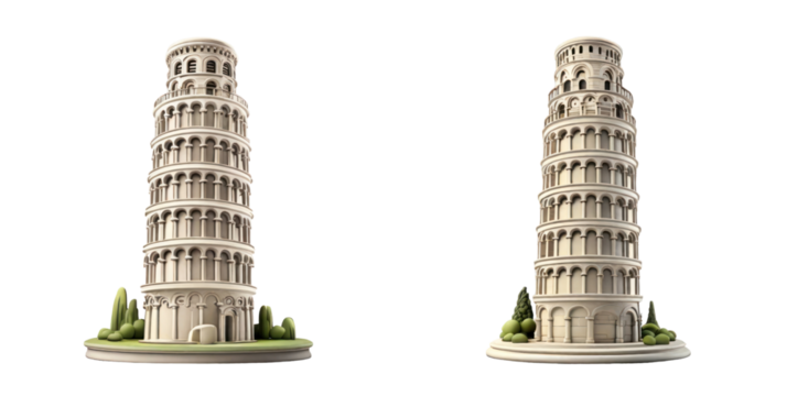 set of pisa isolated on transparent background