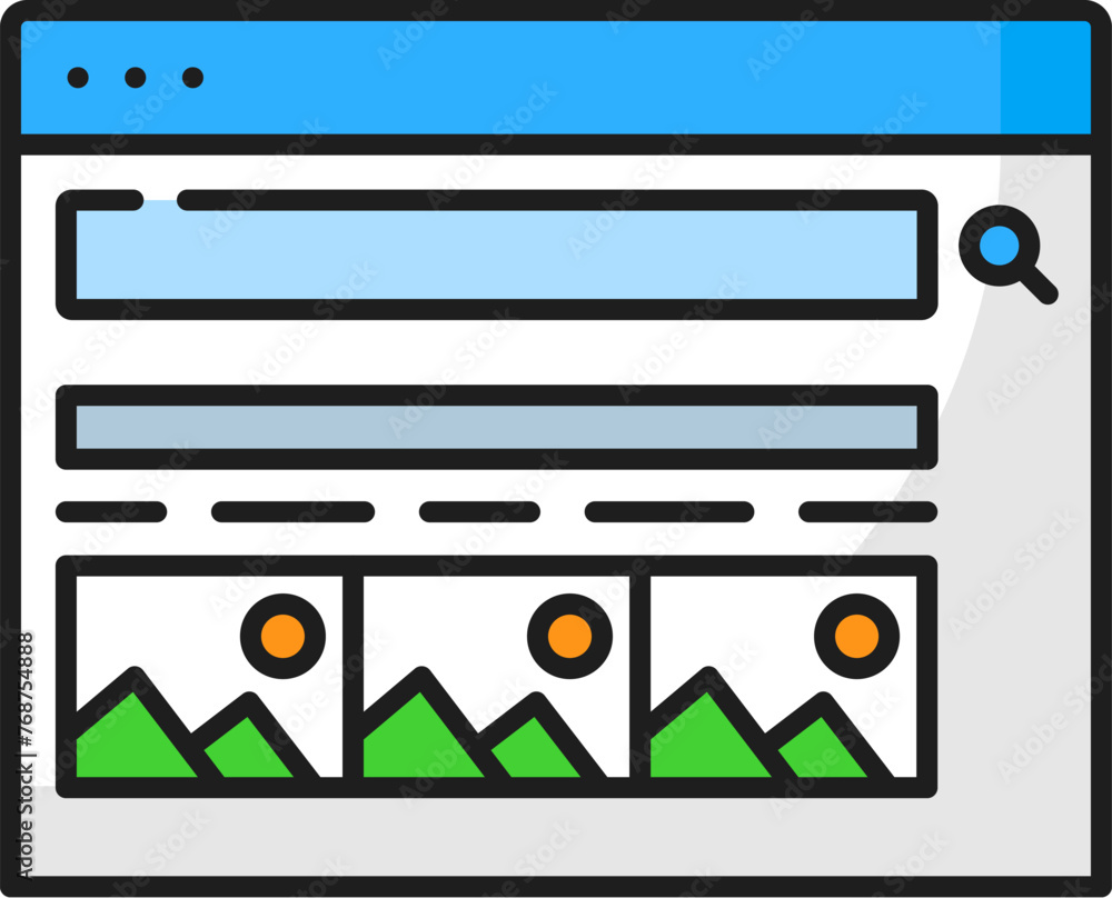 Poster image pack. serp icon. search engine result page, seo optimization, internet data audit or search en