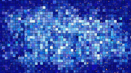 Digital blue glitter square mosaic abstract graphic poster web page PPT background