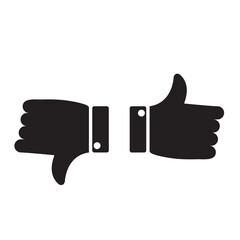 Like and dislike icons set, Thumbs up and thumbs down icon Vector flat trendy style illustration on white background..eps
