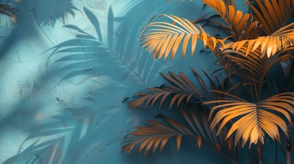 Fototapeta na wymiar Tropical Scene With Palm Trees