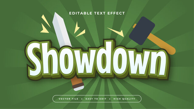 Green white and brown shutdown 3d editable text effect - font style