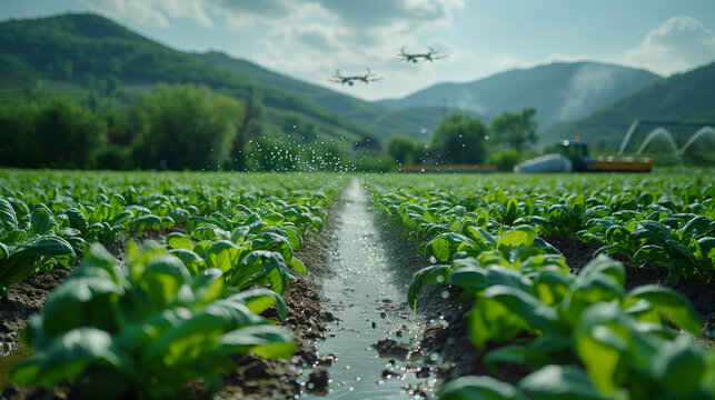 Sustainable Irrigation: Drones Minimize Water Waste in Agriculture,generated by IA