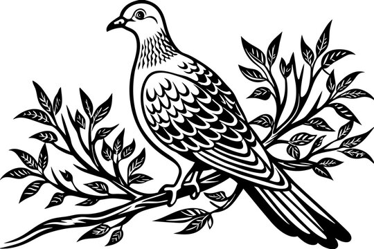 captured-a--dove--bird-on-a-tree