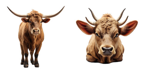 set of ox isolated on transparent background