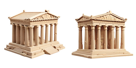 Obraz premium set of parthenon isolated on transparent background