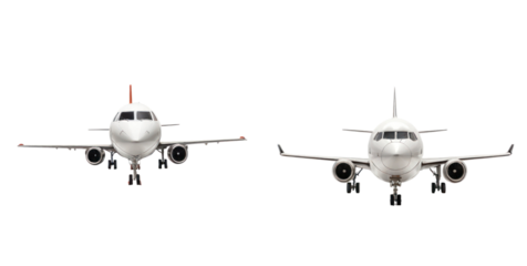 set of plane isolated on transparent background