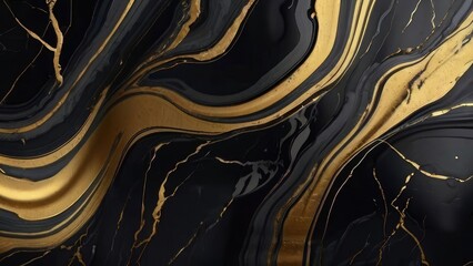 Luxury Black and Gold Marble texture background vector. Panoramic Marbling texture design for Banner, invitation, wallpaper, headers, website, print ads, packaging design template