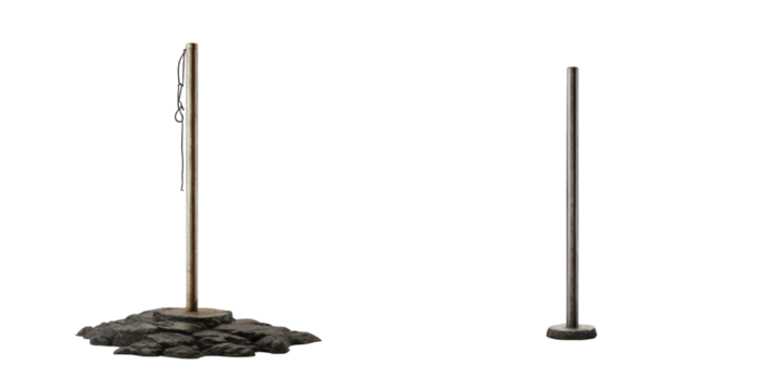 set of pole isolated on transparent background