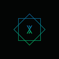 Letter X Logo. Letter Design Vector on black background
