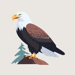 bald eagle flat vector illust...