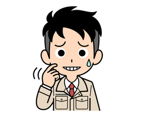 動揺する営業マンの男性