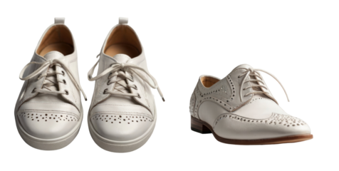 set of shoes isolated on transparent background