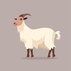 goat flat vector cartoon styl...