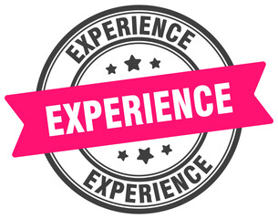 experience stamp. experience label on transparent background. round sign