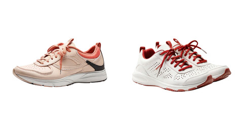 set of smeakers isolated on transparent background