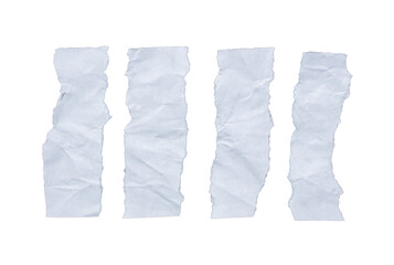 Ripped white paper isolated on transparent background, torn paper png