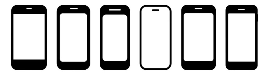 Mobile phone silhouette set vector design big pack of illustration and icon