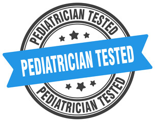 pediatrician tested stamp. pediatrician tested label on transparent background. round sign