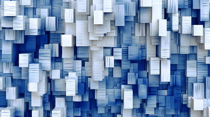 Technology blue and white square city abstract graphic poster web page PPT background