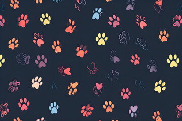 seamless pattern design of puppy paw prints