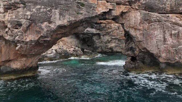rock in the sea, view of the calas in mallorca island