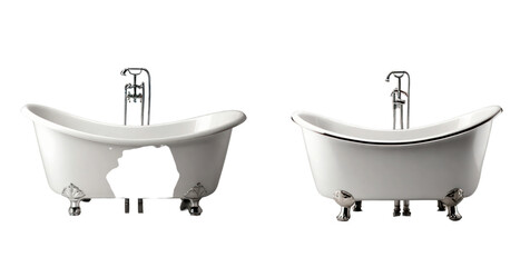 set of tub isolated on transparent background