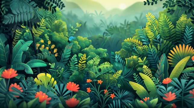 An interactive illustration where elements seem to pop off the page, featuring a jungle scene with hidden animals that appear to move as you tilt the image.