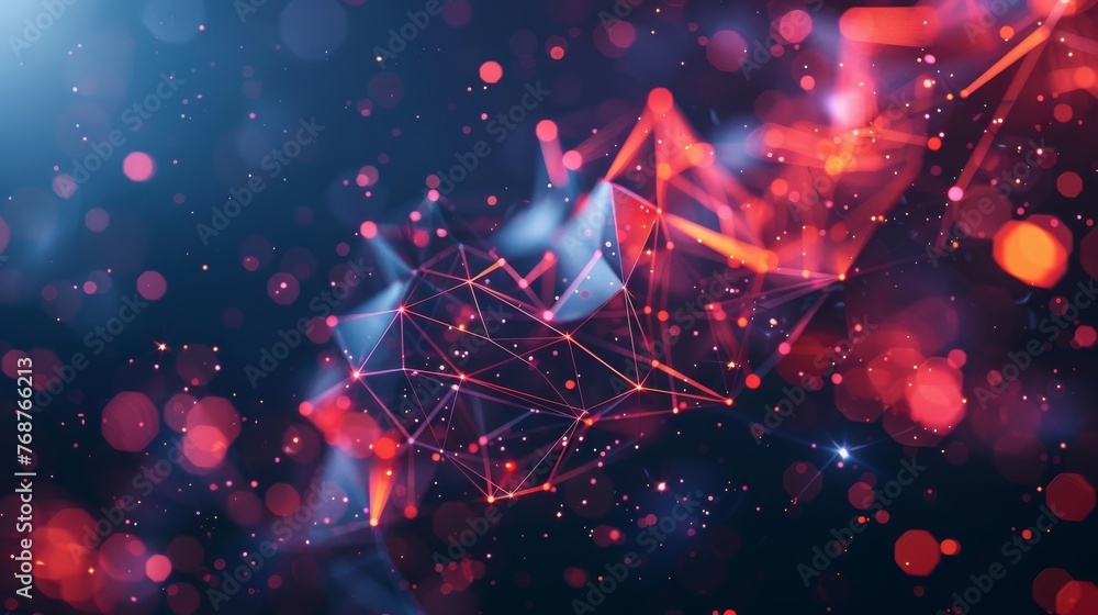 Poster animate a company logo transforming from a simple geometric shape into a complex network of intercon