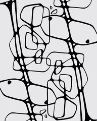 Abstract monochrome black and white apparel shape background illustration vector texture clip art aesthetic panel style textile printable