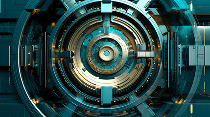 Digital technology mechanical lens gear abstract graphic poster web page PPT background