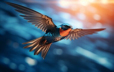 Graceful Swift Bird in Natural Flight