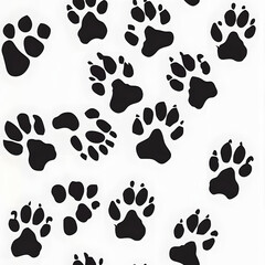 Fototapeta premium silhouette puppy paw prints clipart