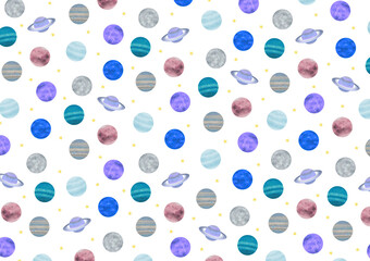 惑星の背景素材4(透過) 水彩タッチ
