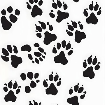 silhouette puppy paw prints clipart