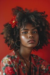 Woman With Flower in Hair