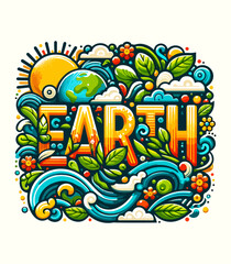 Earth day vector graphics typo 