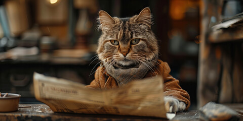 Intellectual Tabby Cat Reviews the Latest News Articles Banner