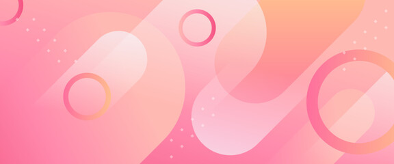 Pink peach and white vector simple abstract gradient banner with simple geometric shapes. For cover design, book design, poster, cd cover, flyer, website backgrounds or advertising