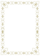 Vintage gold frame with decorative elements in Art Nouveau style. Title page, cover. Version No. 23. Vector illustration