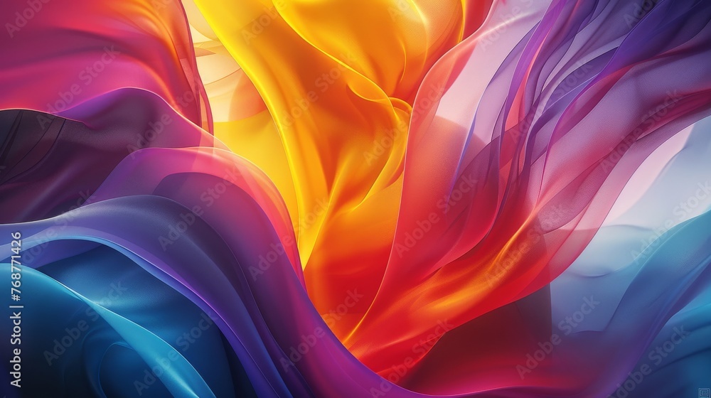 Poster chromatic abstraction: explore the interplay of light and color by creating abstract shapes with vib
