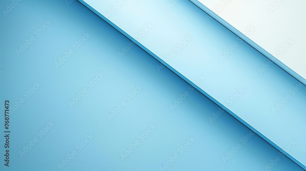 Poster minimal split background using a monochromatic color scheme of light blue and white.