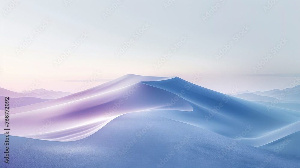 Poster split background with a calming color palette of soft lavender and pale blue.