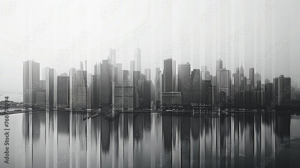 Poster split background design inspired by urban architecture, using shades of gray and charcoal.